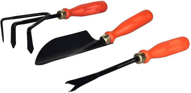 Plumcot Garden Tool Set Garden Tool Kit - 3 Tools (Trowel, Weeder, and Hand Rack) Garden Tool Kit