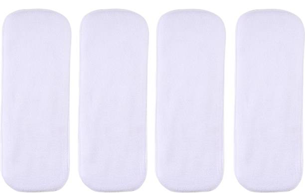 Naxyian 4 Layer Wet-free Reusable Washable Cotton Diaper Nappy Inserts pad for Baby Cloth Diapers Soakers Pocket diaper Liner for Newborn Babies Infants Toddlers White Inserts Liners Inserts Cloth Diaper Liner - S - M - L