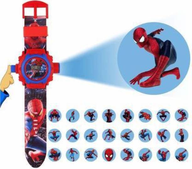 Raysx Unique 24 Images Projector SDigital Toy Watch for Kids - Good Return Gift Digital Watch - For Boys Spider men watch