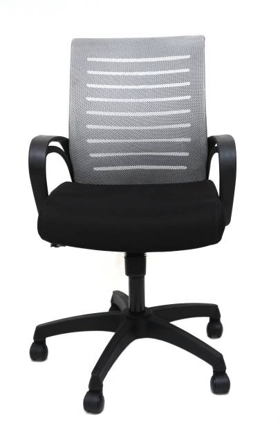 Finch Fox Low Back Royal Ergonomic Desk Mesh Office Chair for Executive, Employee, Staff Chair in Gray and Black Color Fabric Office Executive Chair