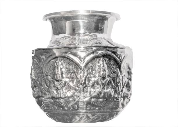 Sigaram German Silver Ashtalakshmi Kalash or Chombu For Pooja Thali, Festival Decoration and Office K2559 Silver Plated