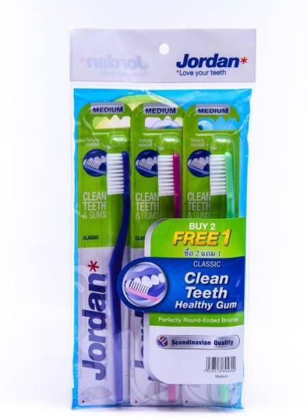 Jordan MEDIUM (PACK OF 3) TOOTHBRUSH Medium Toothbrush