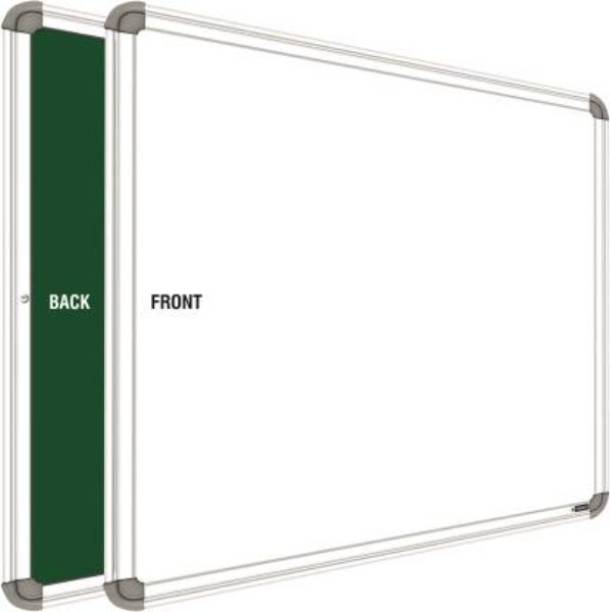 SRIRATNA Non-Magnetic 2x3 Feet Double Sided Both Side Writing one Side White Marker and Reverse Side Chalk Board Surface (Pack of 1, Size 2feet x 3feet, White & Green),Model Number_05 Green, White board