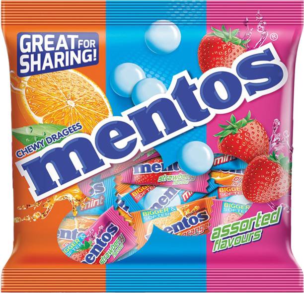 Mentos Rainbow Assorted Chewy Candy Pouch Assorted Flavours Toffee