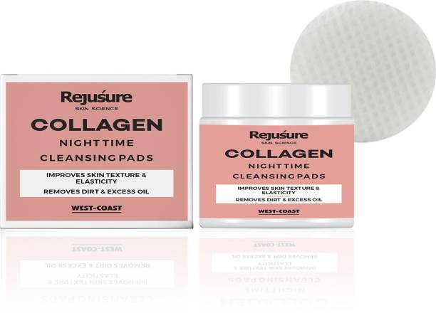 Rejusure Collagen Night Time Cleansing Pads Improves Skin Texture Makeup Remover
