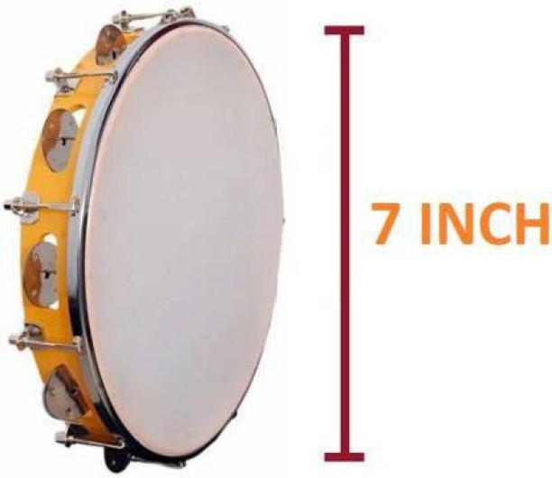 Orange Indian classical musical instrument Super Band Tambourine Hand Percussion Musical instrument 10 inch Fibre Daffli 
