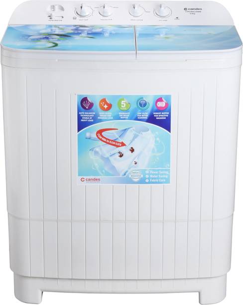 Candes 9 kg Semi Automatic Top Load Blue, White