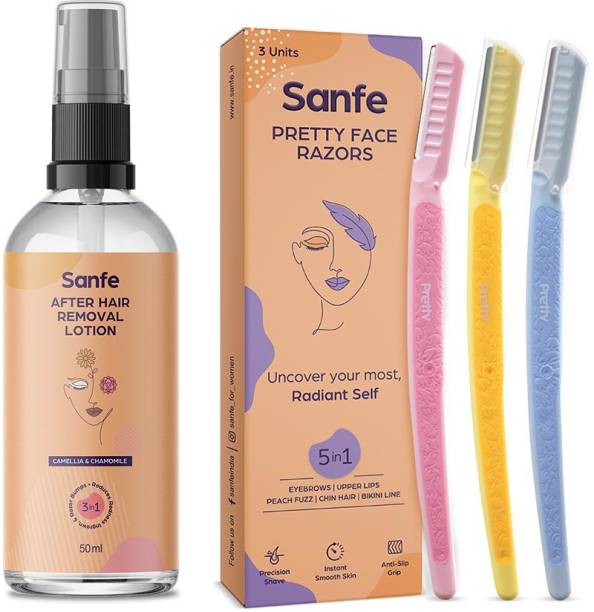 Sanfe Pretty Women Face Razor and After Hair Removal lotion