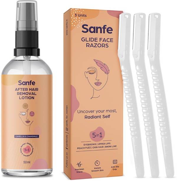 Sanfe Glide Women Face Razor and After Hair Removal lotion for Women