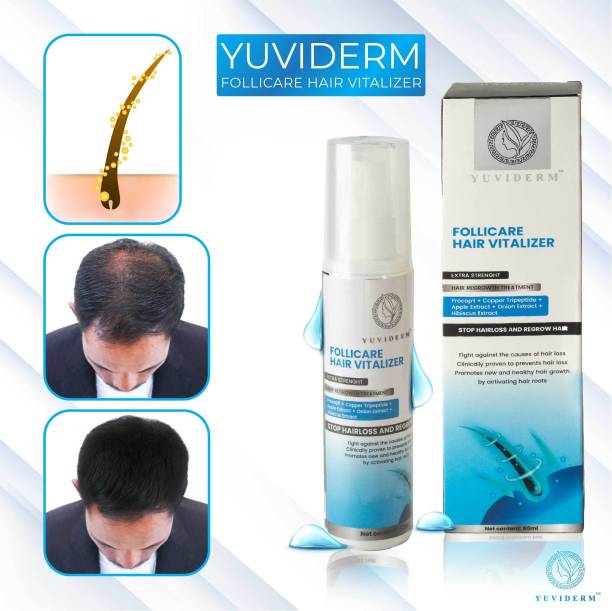 YUVIDERM FOLLICARE HAIR VITALIZER extra strength Hair Regrowth serum for baldness, stop Hair Fall, Dandruff and dry Scalp