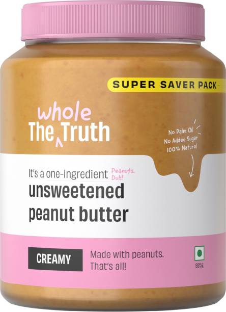 The Whole Truth - Unsweetened Peanut Butter - Creamy| SUPER SAVER PACK | All Natural | Gluten Free | Vegan | 925 g