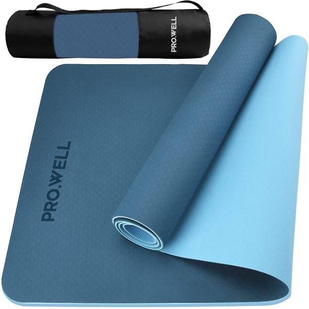 Pro.well 301 TPE Anti Slip Exercise Mats For Gym Workout Fitness For Men & Women with Bag Blue 0.6 CM mm Yoga Mat