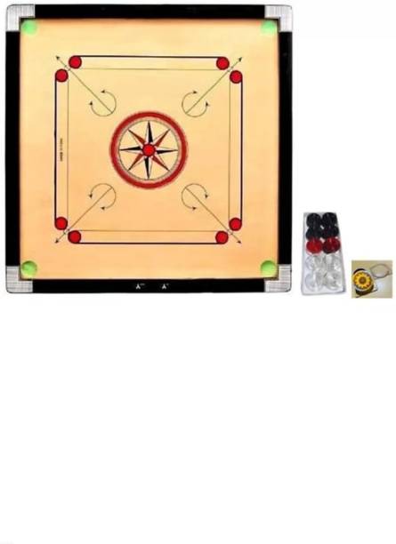 HOOMA BEST QUALITY MEDIUM SIZE (26 INCH) WITH COINS,STRIKER AND POWDER Carrom Board Board Game