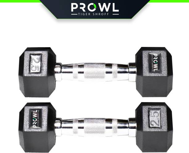 PROWL Rubber Coated Professional Hexa Home Gym Exercise Equipment Fixed Weight Dumbbell