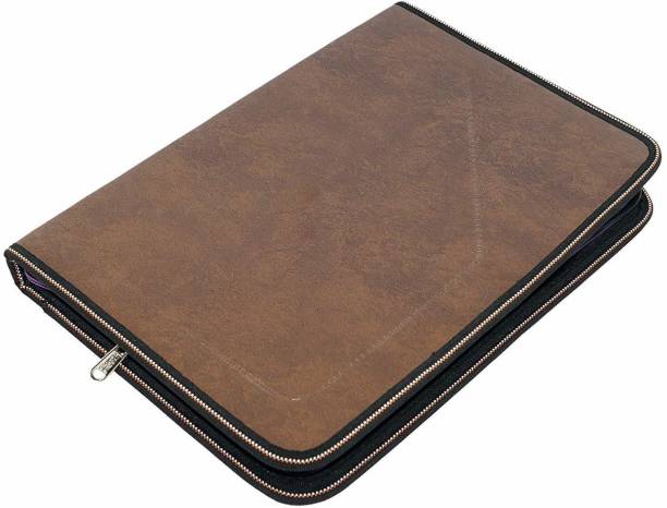 TOTAM PU LEATHER PU Leather Multipurpose 24 File Sleeve to Store A4 Professional Files and Folders, Certificate, Legal Size Documents Holder and for Men and Women (Coffee Brown)