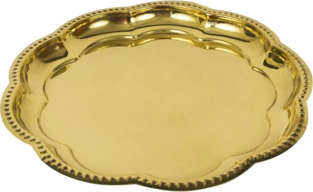 Spillbox Traditional Handcrafted Brass Thali/Aarti Plate for Pooja/Worship – S-Zigzag Brass