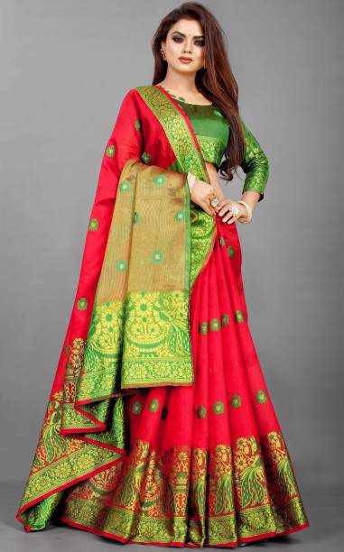 Rashiklal & Co. Woven Paithani Silk Blend, Jacquard Saree