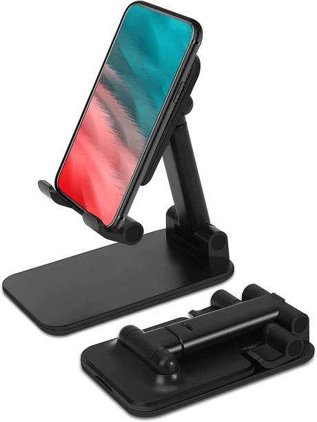 Ineix Black Portable Mobile Stand Holder For Table Desk Height & Angle Adjustable Phone Holder stand/Mount Mobile Holder