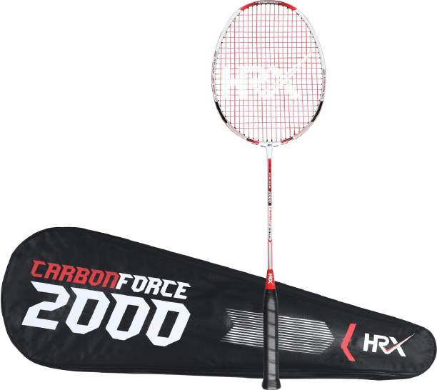HRX Carbon Force 2000 Red, Grey Strung Badminton Racquet