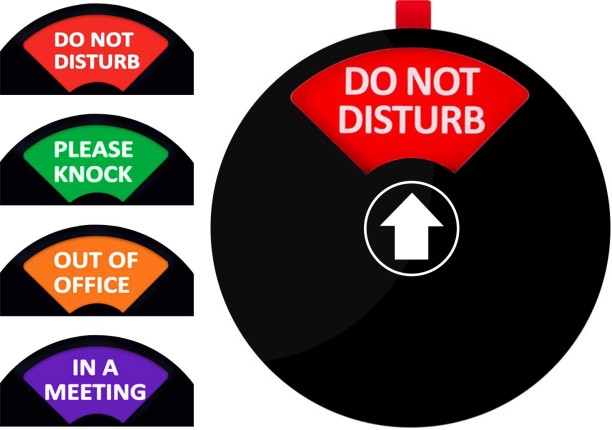 Conference Sign for Offices Out of Office Sign 5 Inch Kichwit Privacy Sign Black in a Meeting Sign Please Knock Sign Do Not Disturb Sign Office Sign 