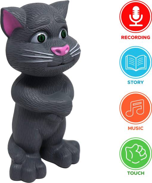 Miss & Chief by Flipkart Impressions Intelligent Talking Tom Cat, Speaking Robot Cat Repeats What You Say, Touch Recording Rhymes and Songs, Musical Cat Toy for Kids.