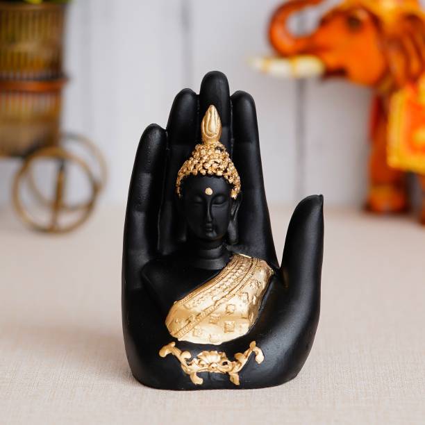 Royalbox Golden Handcrafted buddha Palm Buddha for home decor Decorative Showpiece  -  15 cm
