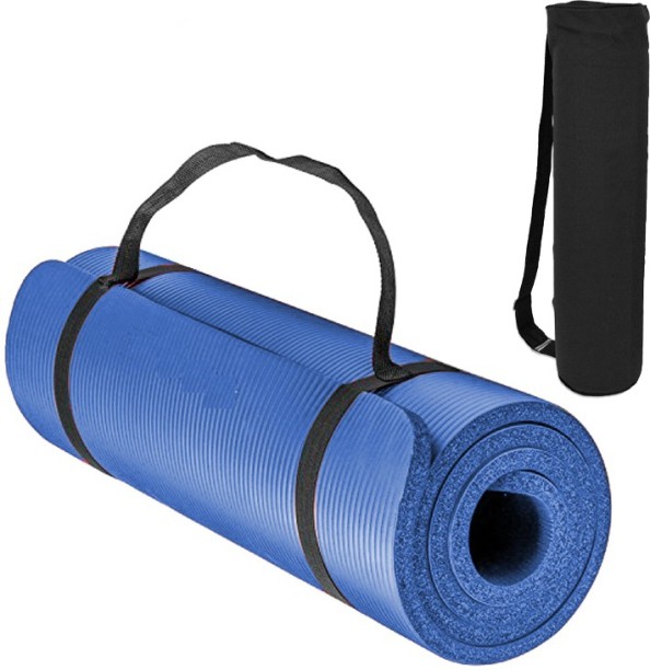 NNCTA All-Purpose 15 Mm Extra Thick High Density Anti-Tear Exercise Yoga Mat with Carrying Strap Thick and Durable Yoga Mat Anti-Skid Sports Fitness Mat Anti-Skid Mat to Lose Weight