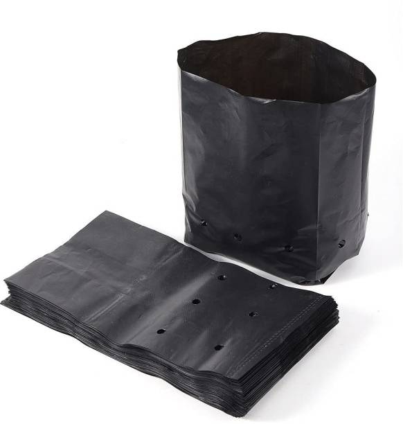 Go Garden Plastic UV Protected Poly Grow Nursery Plant Bags | Plant Bags for Home Garden |(Black , 12 x 12 inch) -40 Qty Grow Bag
