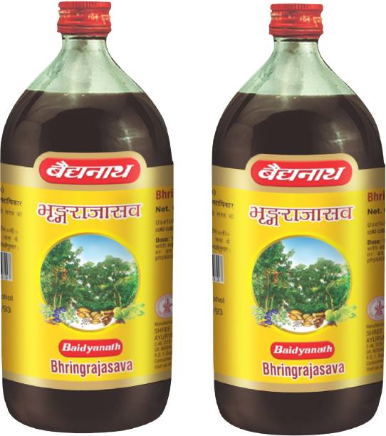 Baidyanath Bhringrajasava |Helps to relieve cold, cough and bronchitis|Reduces hair fall and premature greying|450 ml-2 Pack