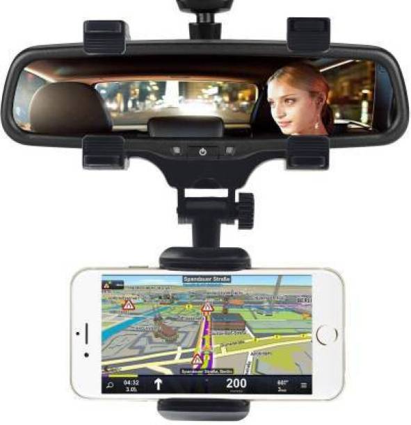 LOPAZ Rear View Mirror Mount Phone 360 Degree Rotation GPS Navigator Car Holder Stand Bracket. Mobile Holder