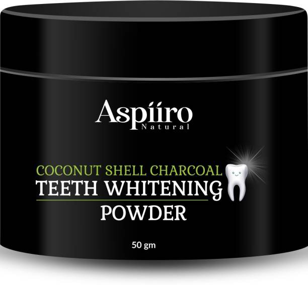 Aspiiro Natural Organic Teeth Whitening Charcoal Powder | For Tobacco Stain, Tartar, Gutkha Stain and Yellow Teeth Removal | No Side Effect