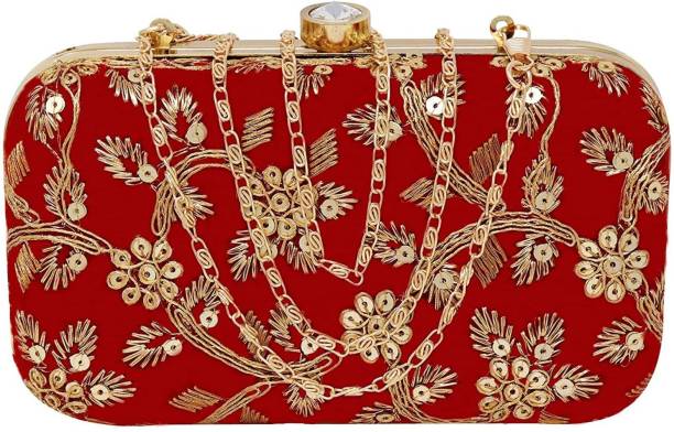 Casual, Formal, Party, Sports Red  Clutch  - Mini Price in India