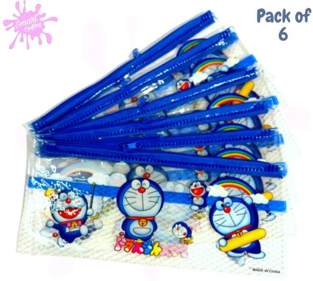 SmartCrafting Blue Pencil Pouch For Kids Use Printed Art Plastic Pencil Boxes