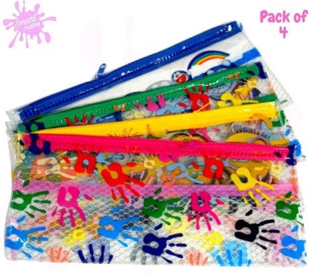 SmartCrafting High-quality durable Multicolor Art Plastic Pencil Pouch Printed Art Plastic Pencil Boxes