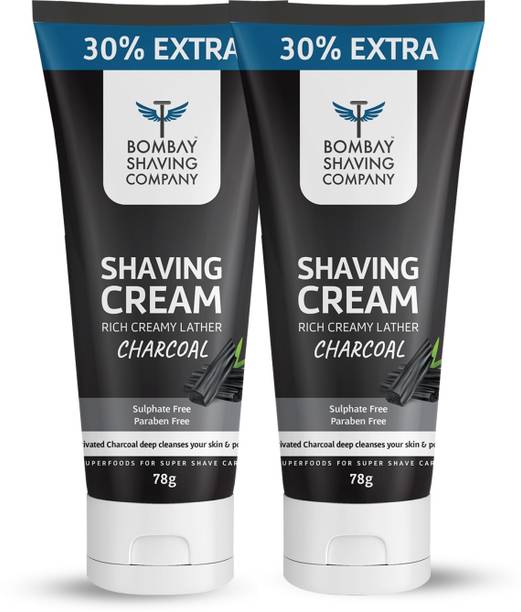 BOMBAY SHAVING COMPANY Charcoal Shaving Cream for Men with Activated Charcoal for Deep Cleansing