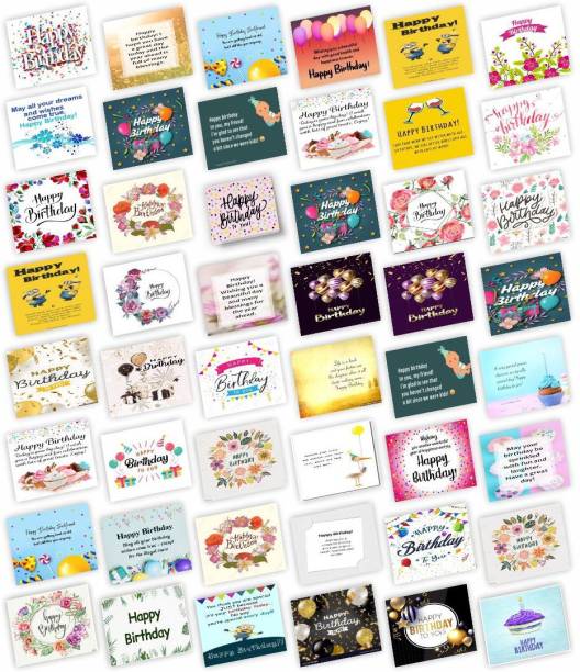 PartyballoonsHK Set of 48 Birthday Cards For Explosion Box or Other DIY Love Greeting Cards Greeting Card Greeting Card