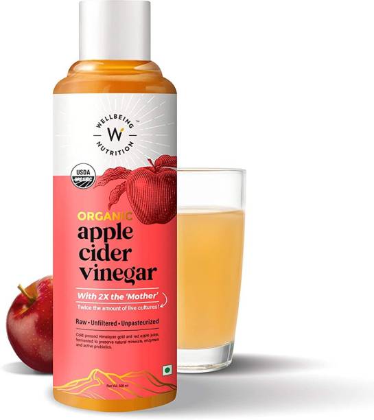 Wellbeing Nutrition USDA Organic Apple Cider Vinegar supports Weight Loss, Immunity Booster, Cholesterol Control, Acidity Control Vinegar