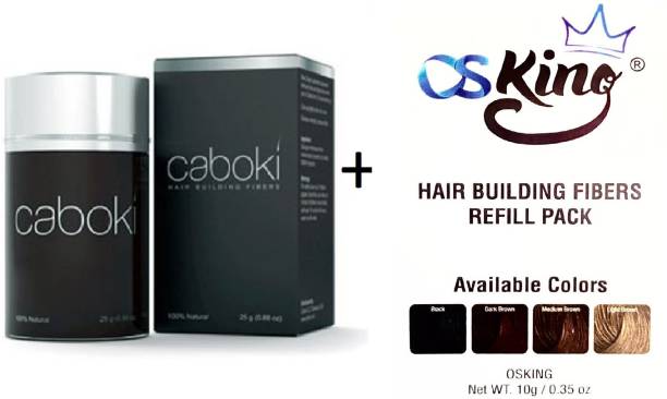 Osking Caboki Hair Building Fiber/Hair Volumizer Fiber Color/Natural Black Color (25g) with 10g Pouch(Black Color) Hair Styling Hair Loss concealer 87498415 Soft Hair Volumizer Powder