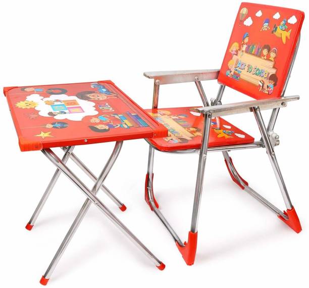 Soaring Kids Study & Play Wooden Adjustable Folding Printed Table and Chair Set for (2 to 6 Year Old) Girls and Boys Baby Solid Wood Activity Table (Finish Color - Red, DIY(Do-It-Yourself)) Solid Wood Activity Table