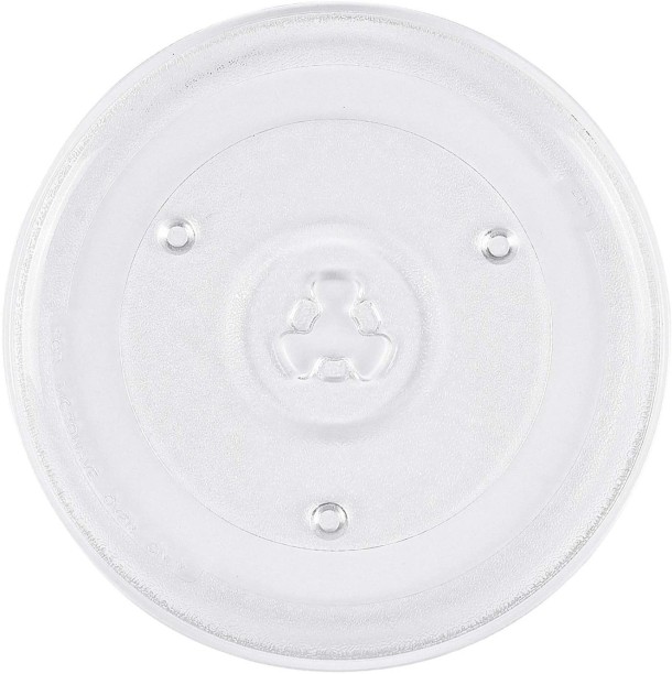 245mm PERFETSELL Microwave Plate Spare Microwave Dish Durable Universal Microwave Turntable Glass Plate Round Replacement Plate with 3 Fixers for Microwave Oven 