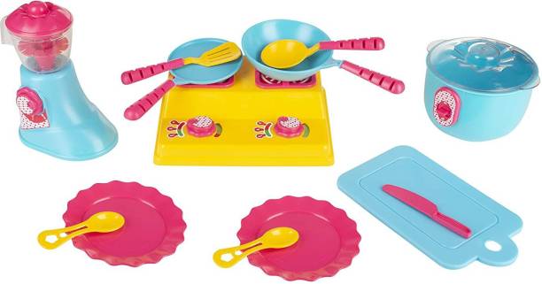 FUNSKOOL Giggles - Kitchen Set Deluxe, 19 Piece Colourful Pretend and Play Cooking Set, Language and Social Skills,Role Play