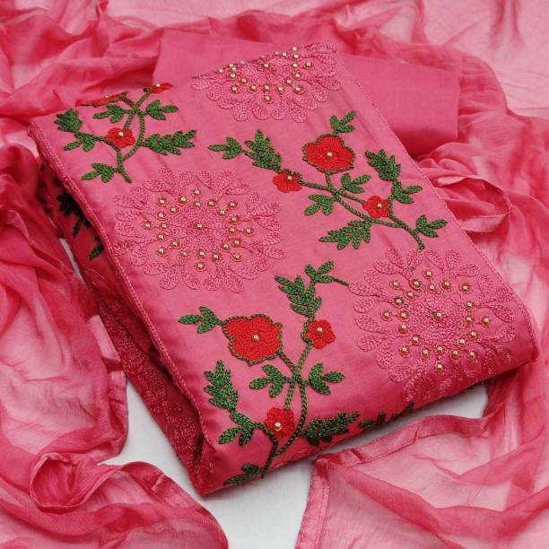 vasundhra fashion Cotton Embroidered Salwar Suit Material