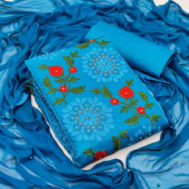 vasundhra fashion Cotton Embroidered Salwar Suit Material