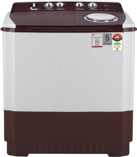 LG 10 kg White with Roller Jet Pulsator, Soak and Smart Filter Semi Automatic Top Load Maroon, White