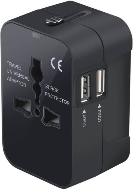 Jihaan Travel Adapter Universal All in One Worldwide Travel Adapter Power Dual USB Worldwide Adaptor