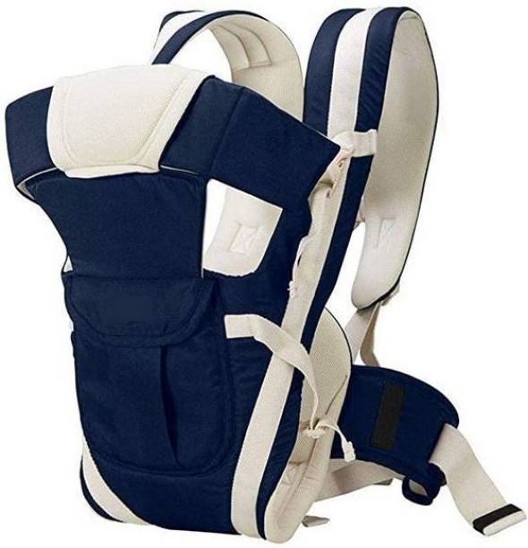 moms angel Adjustable Comfortable Baby Carrier Cum Kangaroo Bag/Honeycomb Texture Baby Carry Sling/Back/Front Carrier for Baby with Safety Belt and Buckle Straps-Elegant Classy Navy Blue (4-positions) Baby Carrier