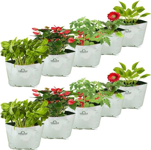TrustBasket UV Stabilized Long Life Poly Terrace Gardening - 10 Qty Grow Bag