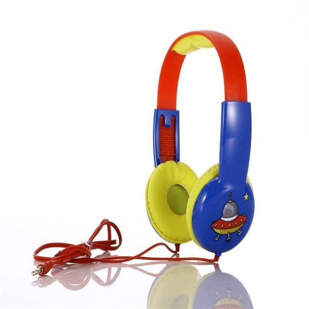 Ineix Cute wired headset for kids, boys & girls 3.5mm jack Red & Blue Wired without Mic Headset