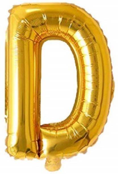 Fewzen Printed Gold Foil Letter Balloon Party Decoration (Alphabet D) Letter Balloon