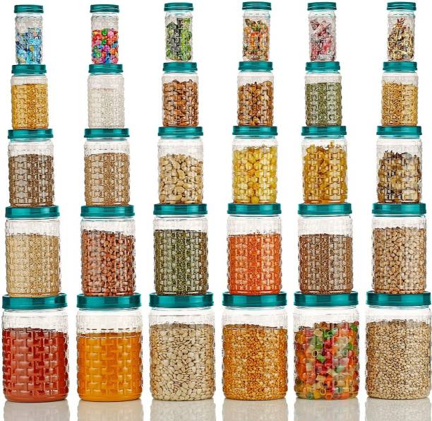 Flipkart SmartBuy Air Tight Modular Kitchen Plastic Storage Containers Jars Canister Box Combo Set  - 250 ml, 300 ml, 650 ml, 1200 ml, 2000 ml Plastic Grocery Container